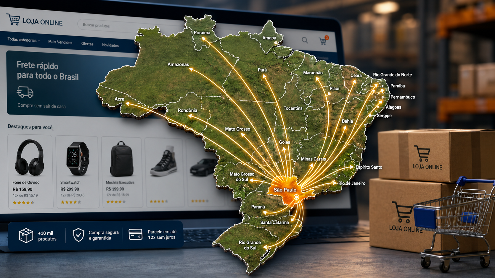 Empresário analisando o DIFAL do ICMS em venda interestadual por marketplace