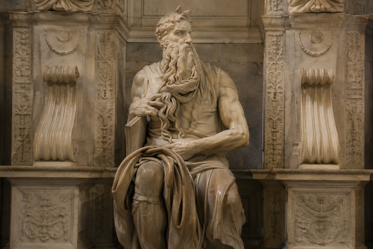 Moisés de Michelangelo em San Pietro in Vincoli — ensaio de Juvenil Alves sobre Freud e o seu último livro, série Freud, Moisés e o Monoteísmo.