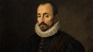 Retrato de Michel de Montaigne, autor francês dos Ensaios e da divisa Que sais-je.